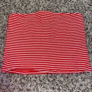 red and white stripped tube top